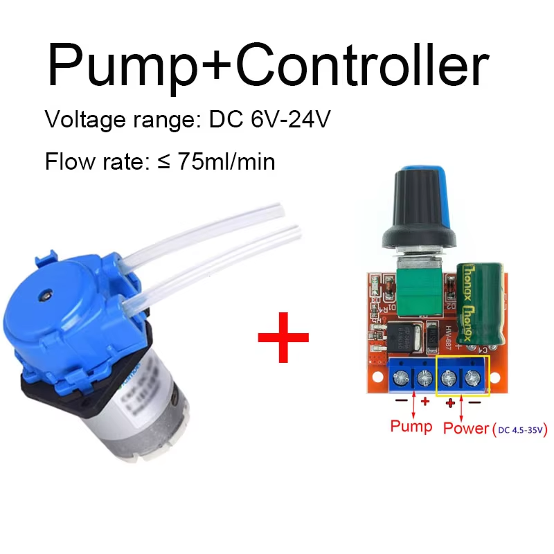 Mini Peristaltic Pump 12V - Piccola pompa peristaltica regolabile DC6V-12V per